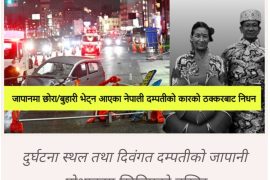 छोरा/बुहारी तथा नाती भेट्न आएका नेपाली दम्पतीको कारको ठक्करबाट निधन