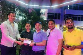 चौतारी चितवनको भवन निर्माणका लागि एमाले उपाध्यक्ष पाठक र पत्रकार महासंघको आर्थिक सहयोग